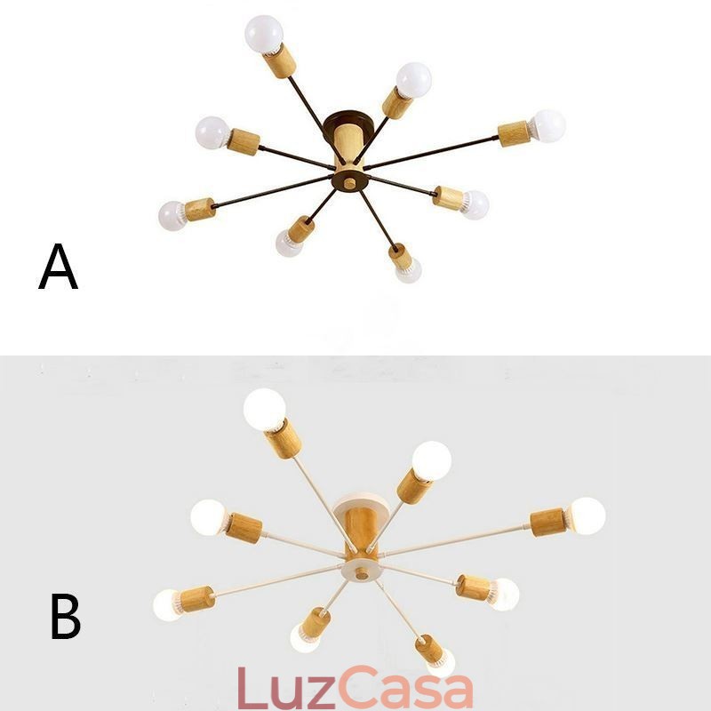 Lustre moderno Magic Beans Flush Mount Wood Branch