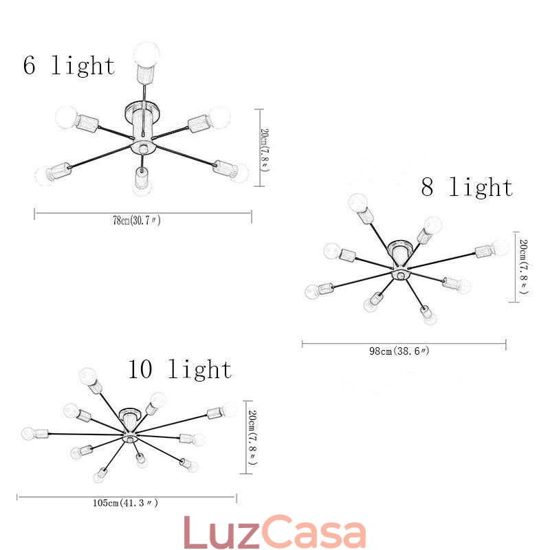 Lustre moderno Magic Beans Flush Mount Wood Branch