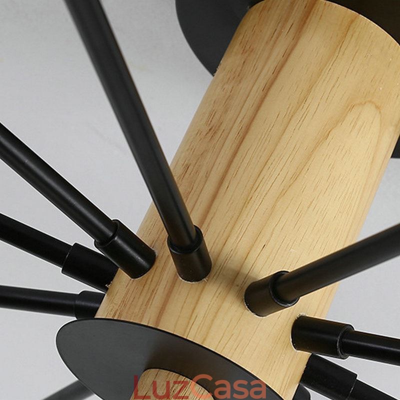 Lustre moderno Magic Beans Flush Mount Wood Branch