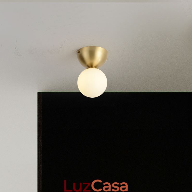 Mini luminária de teto embutida de latão nórdico para iluminação de foyer