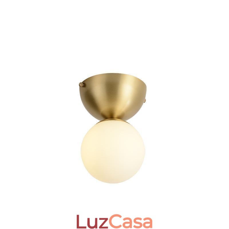 Mini luminária de teto embutida de latão nórdico para iluminação de foyer