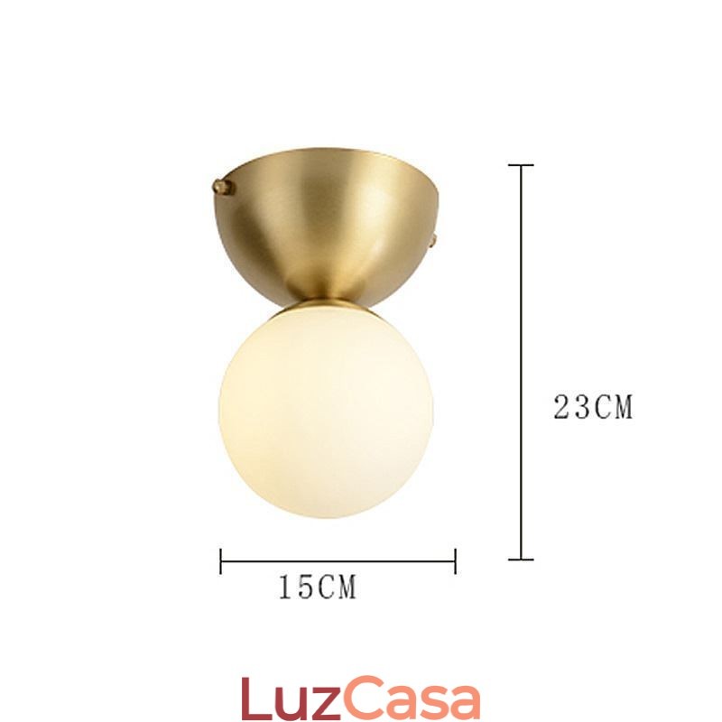 Mini luminária de teto embutida de latão nórdico para iluminação de foyer