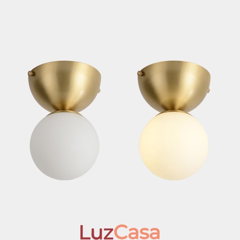 Mini luminária de teto embutida de latão nórdico para iluminação de foyer