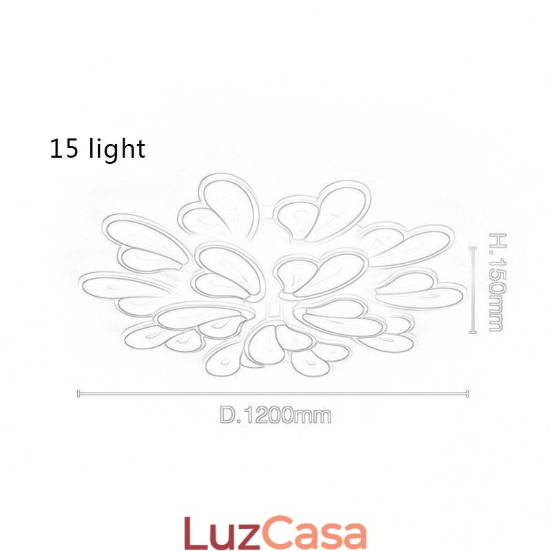 Luminária de teto em acrílico em formato de pétala, moderna e simples, embutida