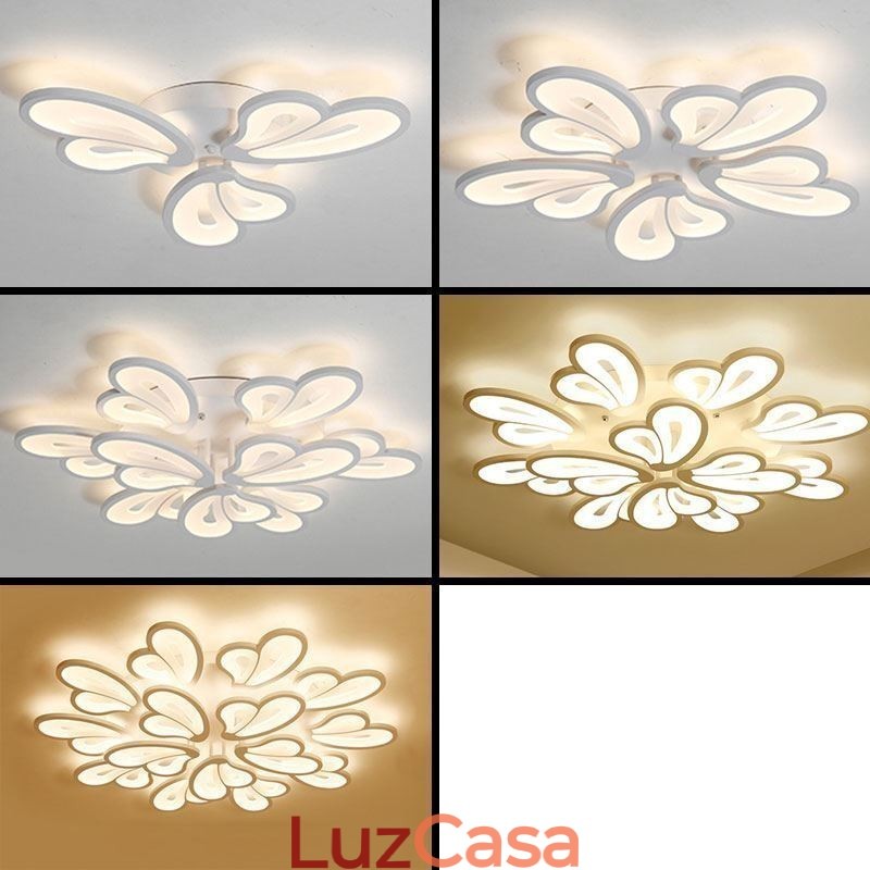 Luminária de teto em acrílico em formato de pétala, moderna e simples, embutida