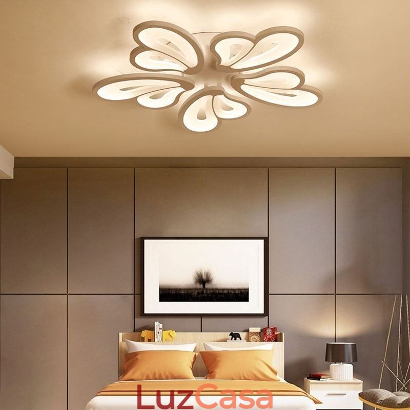 Luminária de teto em acrílico em formato de pétala, moderna e simples, embutida
