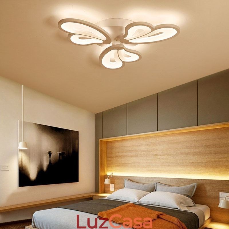 Luminária de teto em acrílico em formato de pétala, moderna e simples, embutida