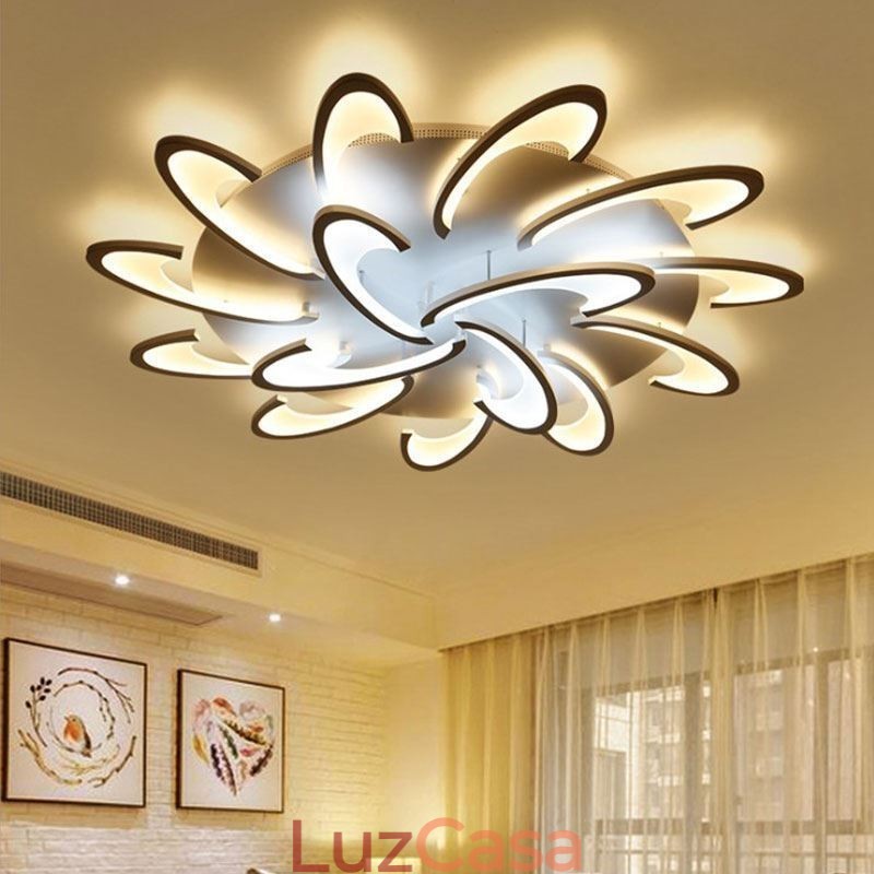 Luminária de teto moderna e simples de acrílico com moinho de vento embutido