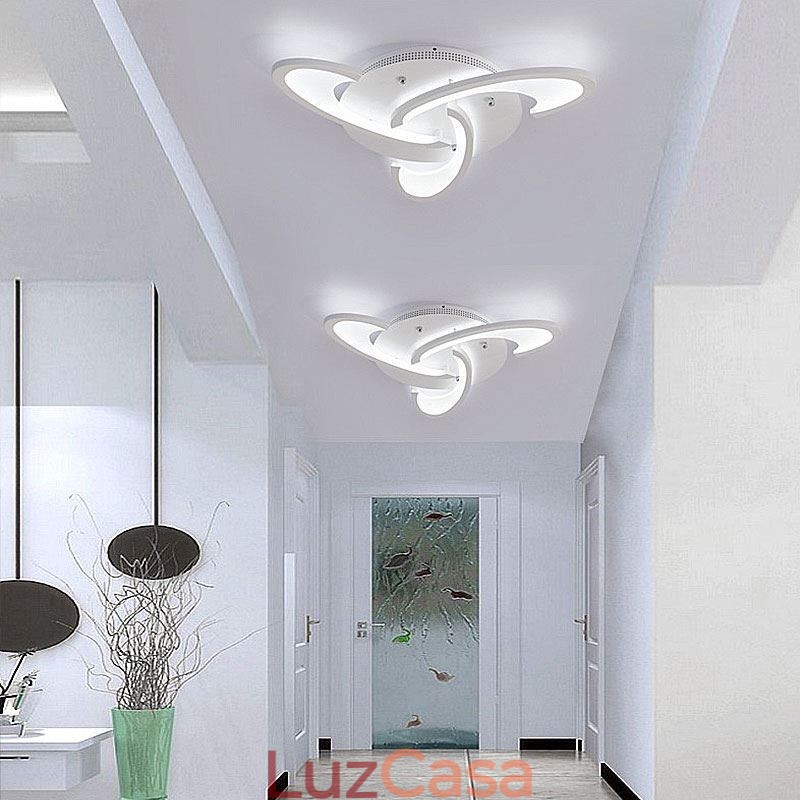 Luminária de teto moderna e simples de acrílico com moinho de vento embutido