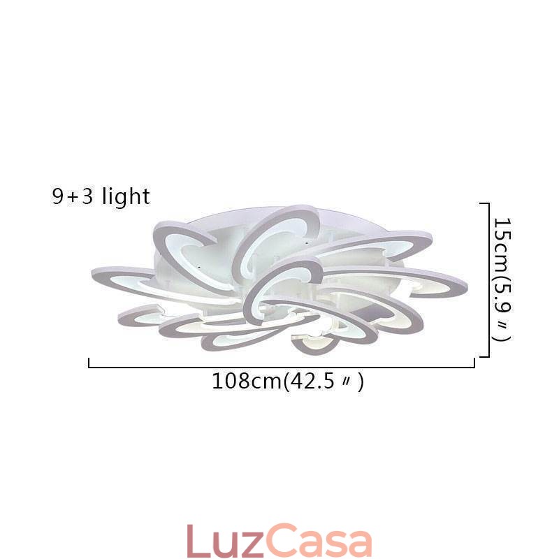 Luminária de teto moderna e simples de acrílico com moinho de vento embutido