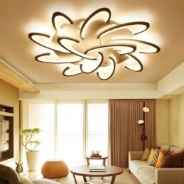 Luminária de teto moderna e simples de acrílico com moinho de vento embutido