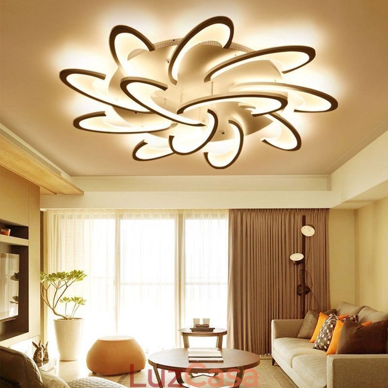 Luminária de teto moderna e simples de acrílico com moinho de vento embutido