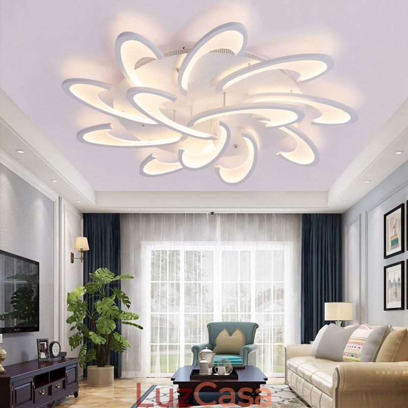 Luminária de teto moderna e simples de acrílico com moinho de vento embutido