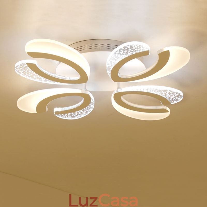 Luminária de teto em acrílico em formato de coração, moderna e simples, embutida