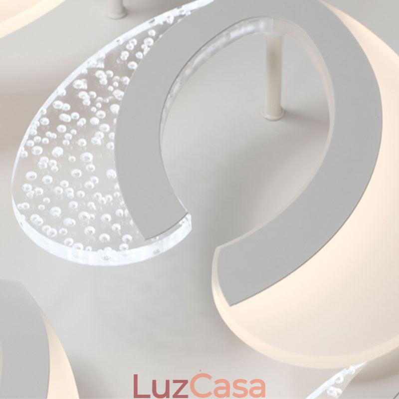 Luminária de teto em acrílico em formato de coração, moderna e simples, embutida