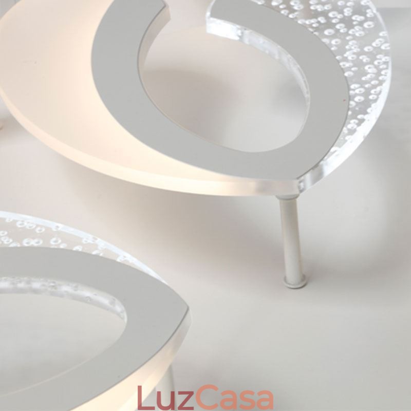 Luminária de teto em acrílico em formato de coração, moderna e simples, embutida