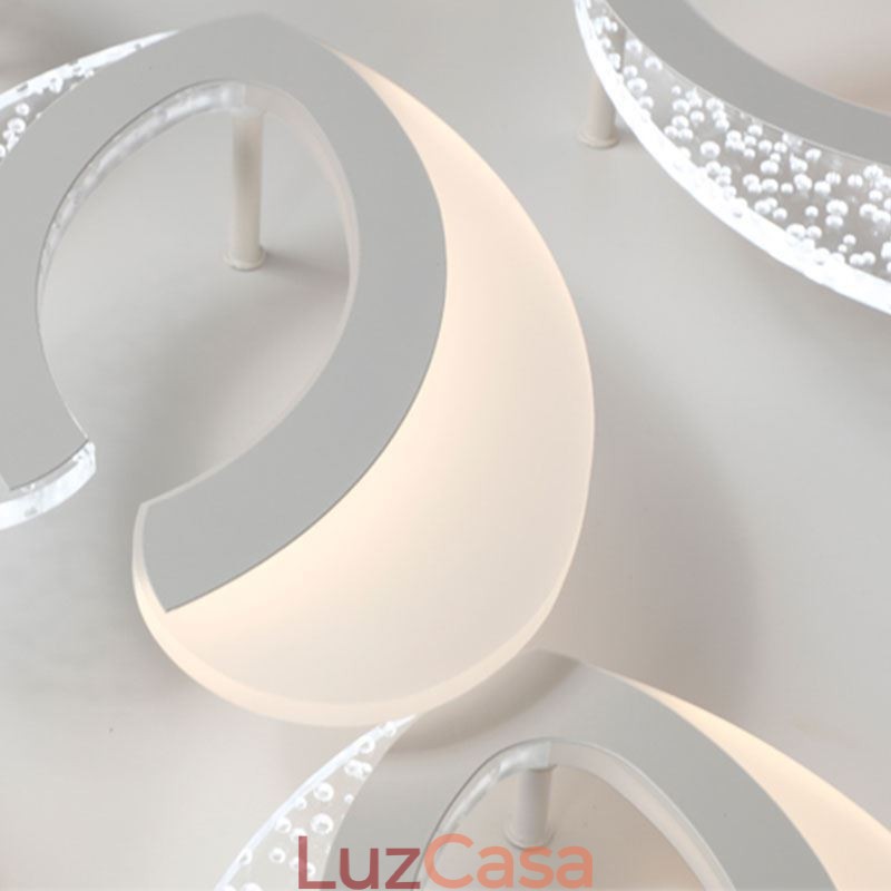 Luminária de teto em acrílico em formato de coração, moderna e simples, embutida