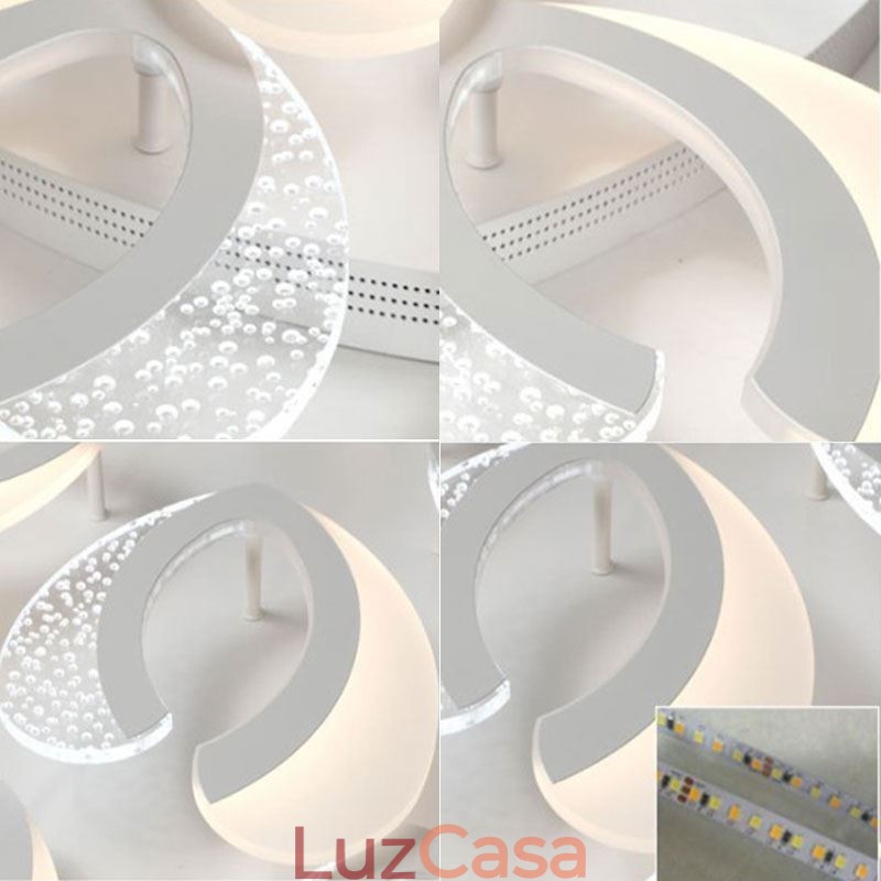 Luminária de teto em acrílico em formato de coração, moderna e simples, embutida