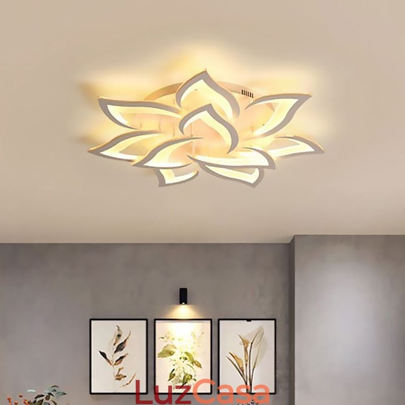 Luminária de teto em acrílico em formato de girassol, simples e moderna