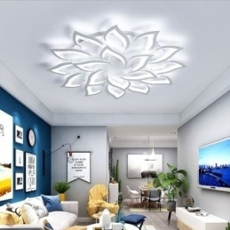 Luminária de teto em acrílico em formato de girassol, simples e moderna