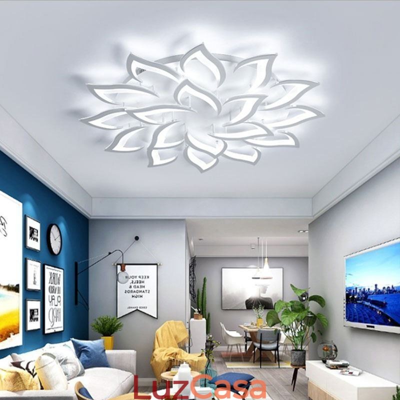 Luminária de teto em acrílico em formato de girassol, simples e moderna