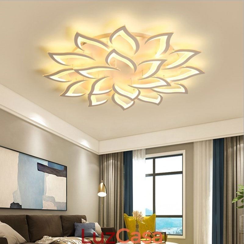 Luminária de teto em acrílico em formato de girassol, simples e moderna