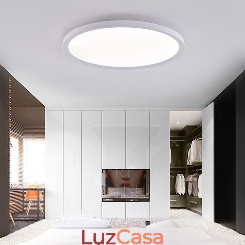 Luminária de teto superfina de montagem embutida redonda nórdica, lâmpada redonda de alumínio, iluminação