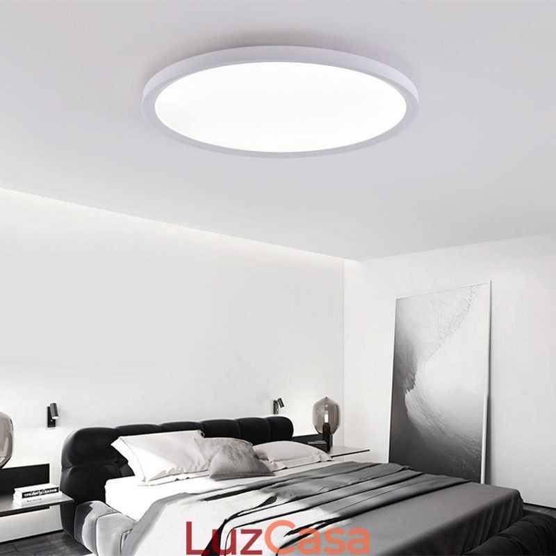 Luminária de teto superfina de montagem embutida redonda nórdica, lâmpada redonda de alumínio, iluminação