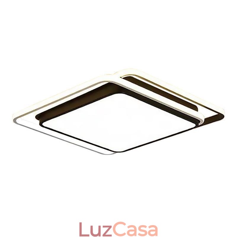Luminária de teto geométrica moderna e simples embutida com moldura quadrada