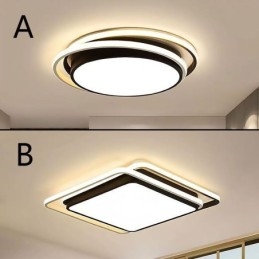 Luminária de teto geométrica moderna e simples embutida com moldura quadrada