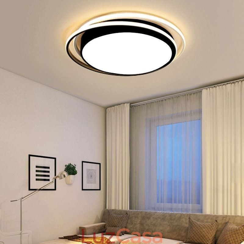 Luminária de teto geométrica moderna e simples embutida com moldura quadrada