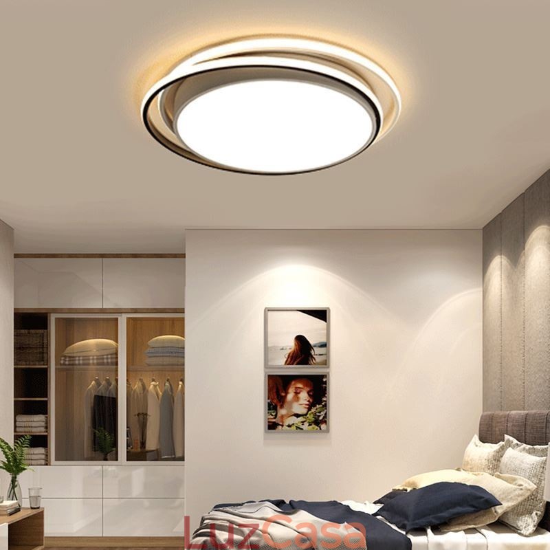 Luminária de teto geométrica moderna e simples embutida com moldura quadrada