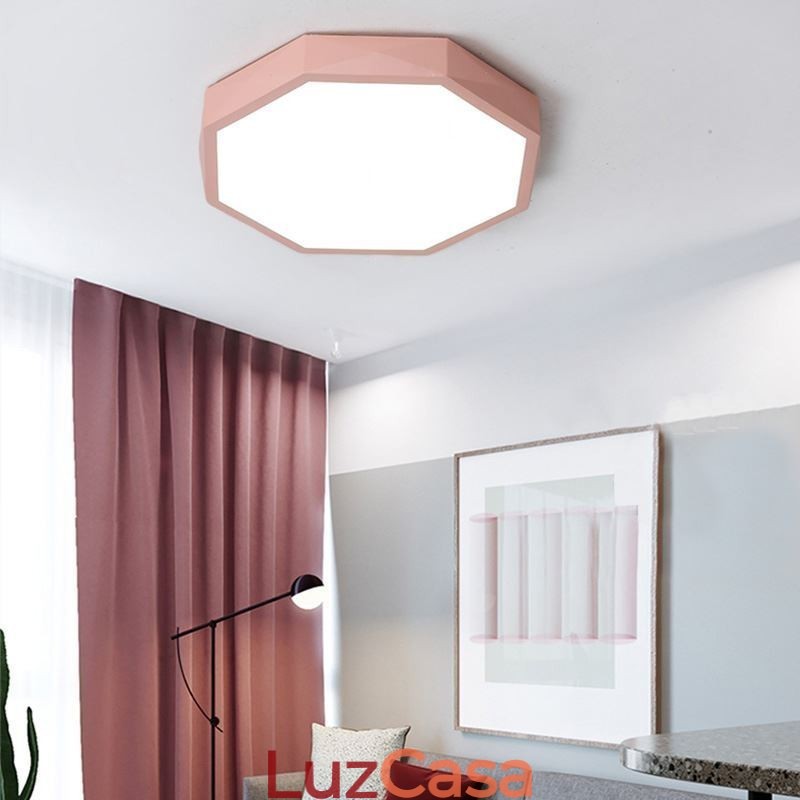 Luminária de teto moderna com design hexagonal especial e montagem embutida, lâmpada ultrafina