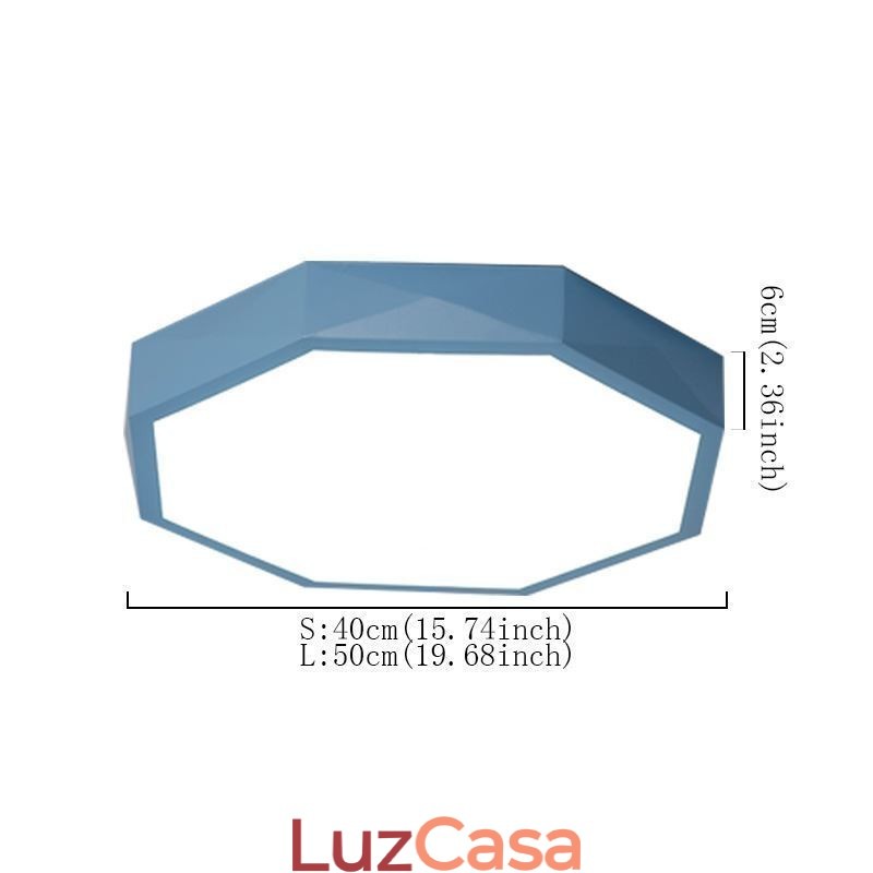 Luminária de teto moderna com design hexagonal especial e montagem embutida, lâmpada ultrafina