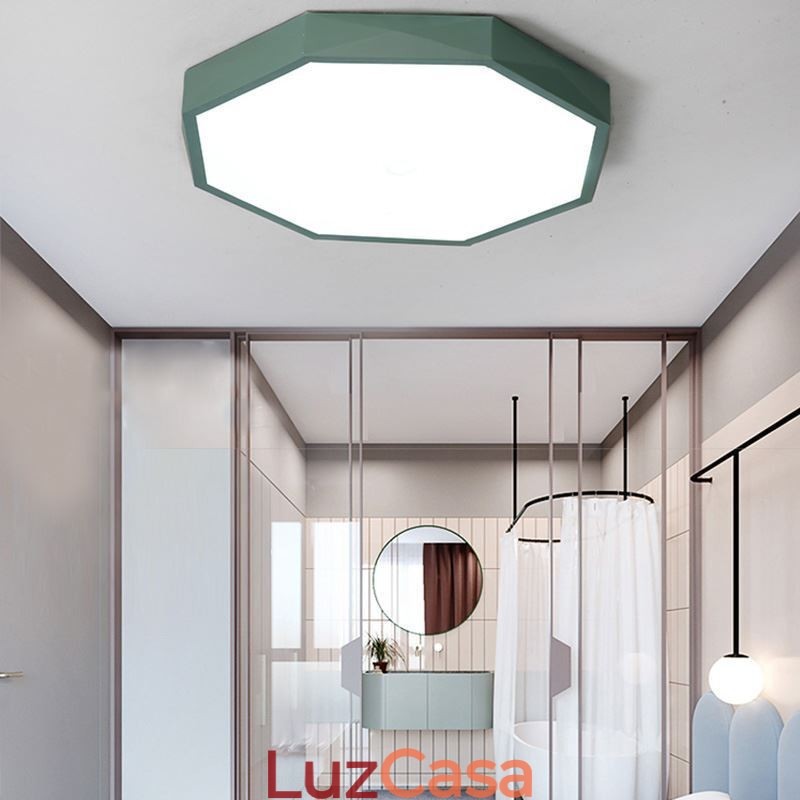 Luminária de teto moderna com design hexagonal especial e montagem embutida, lâmpada ultrafina