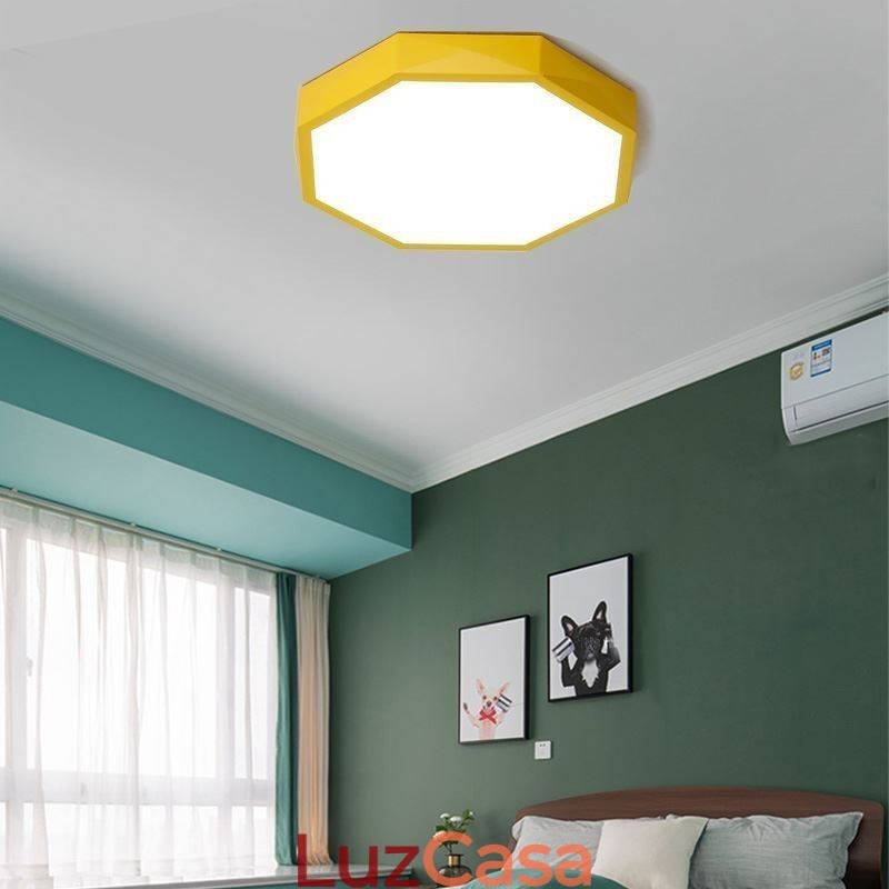 Luminária de teto moderna com design hexagonal especial e montagem embutida, lâmpada ultrafina