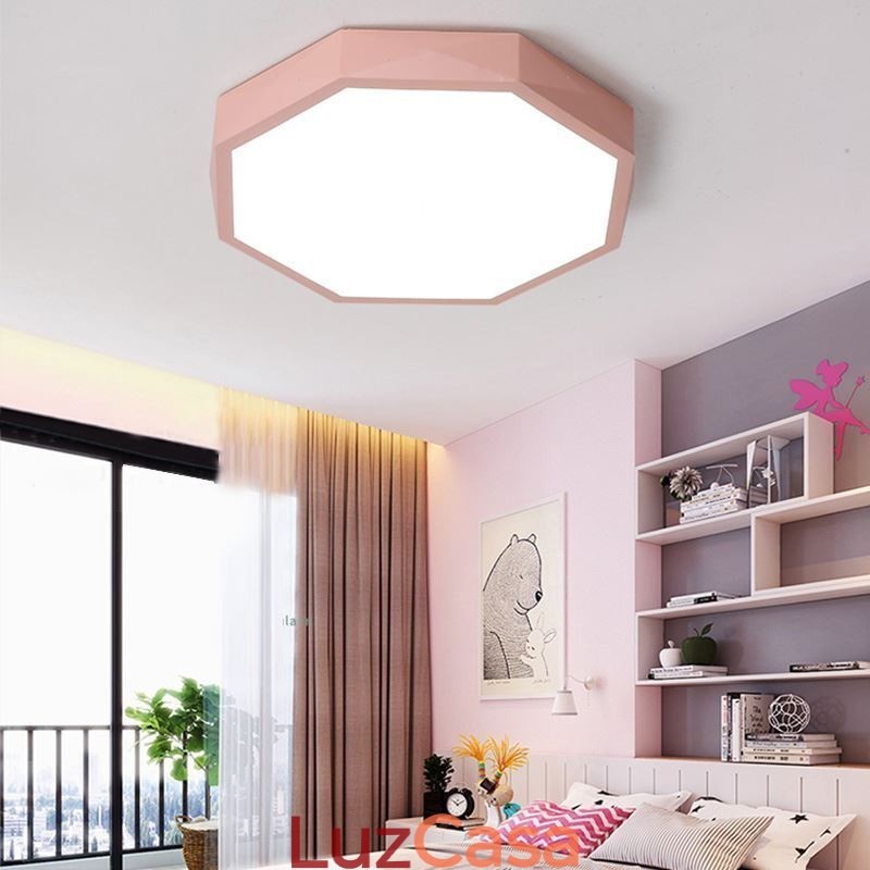 Luminária de teto moderna com design hexagonal especial e montagem embutida, lâmpada ultrafina