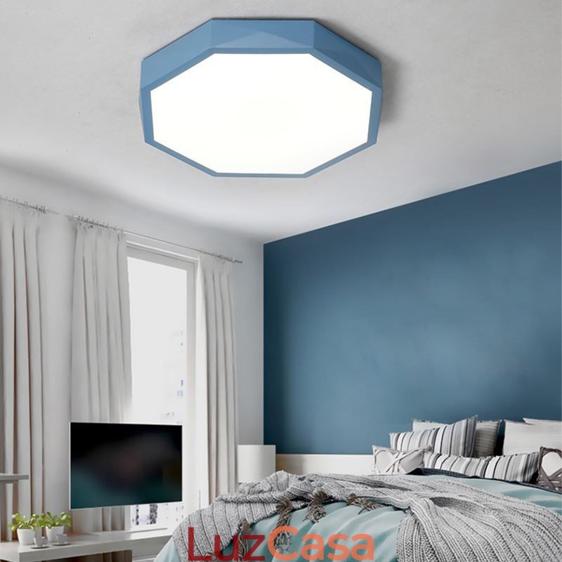 Luminária de teto moderna com design hexagonal especial e montagem embutida, lâmpada ultrafina