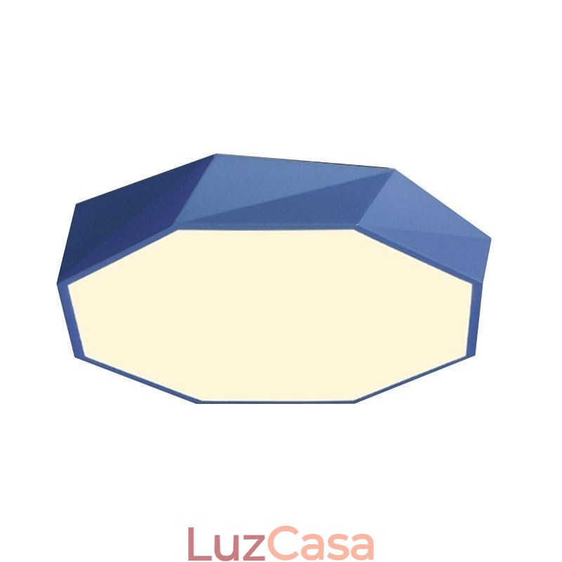 Luminária de teto moderna com design octogonal especial e montagem embutida, lâmpada ultrafina