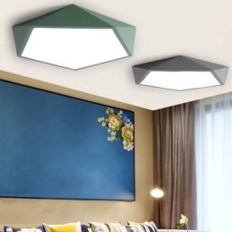 Luminária de teto moderna com design de diamante e montagem embutida, ultrafina, iluminação doméstica