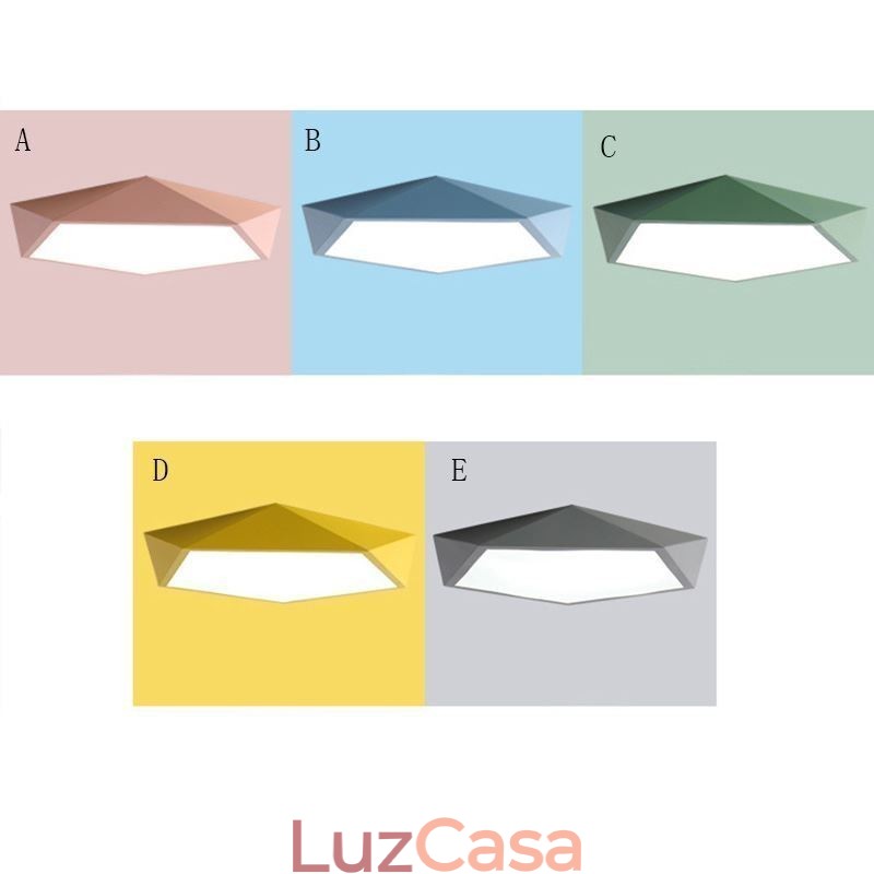 Luminária de teto moderna com design de diamante e montagem embutida, ultrafina, iluminação doméstica