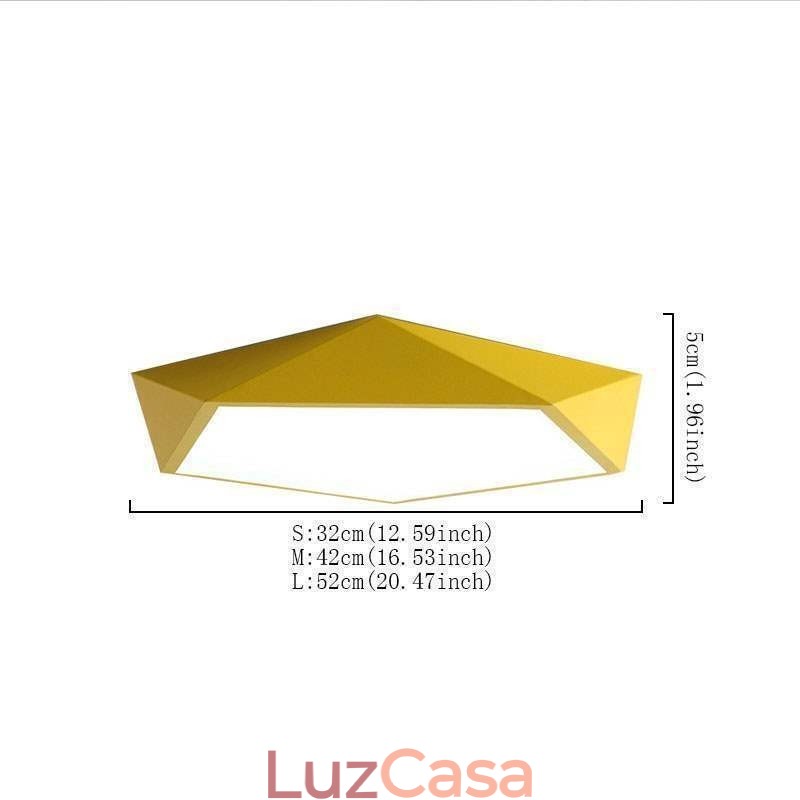 Luminária de teto moderna com design de diamante e montagem embutida, ultrafina, iluminação doméstica