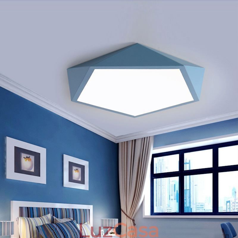 Luminária de teto moderna com design de diamante e montagem embutida, ultrafina, iluminação doméstica