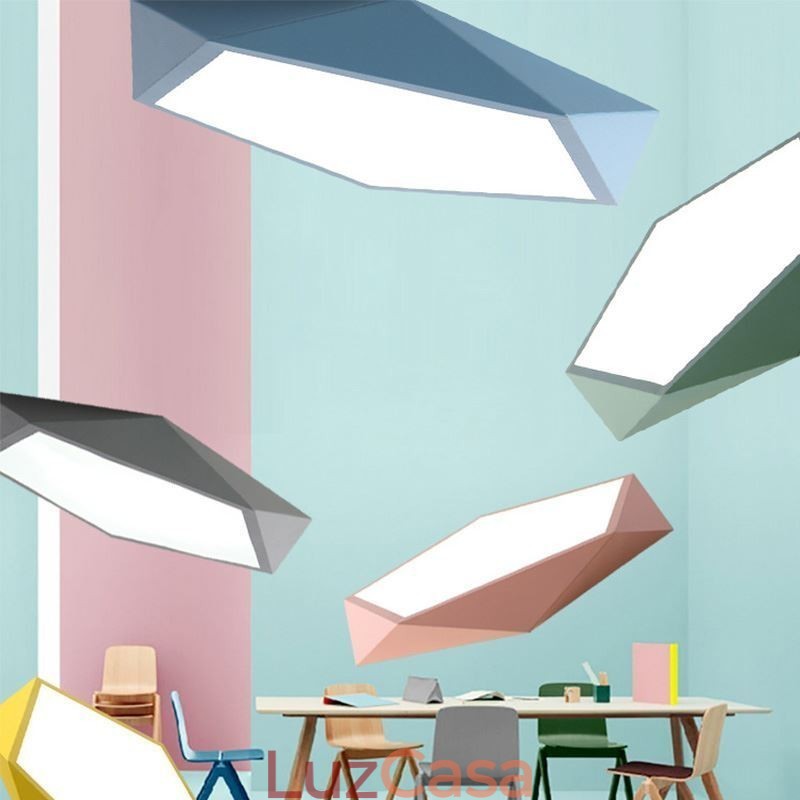 Luminária de teto moderna com design de diamante e montagem embutida, ultrafina, iluminação doméstica