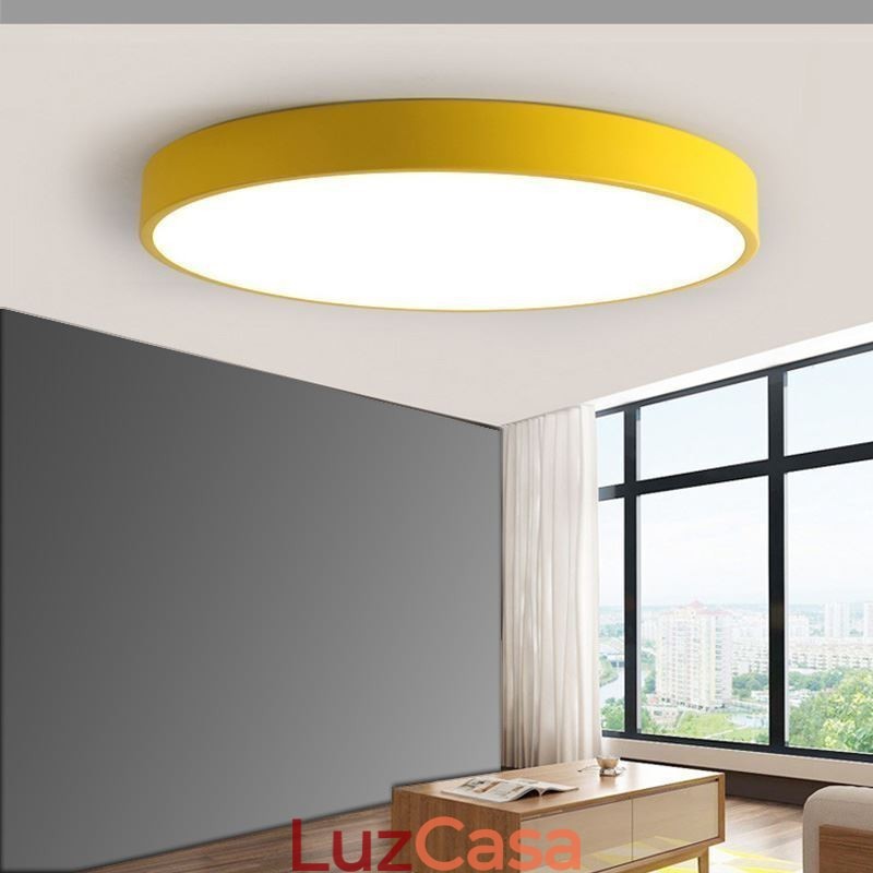 Luminária de teto redonda moderna embutida ultrafina para iluminação doméstica