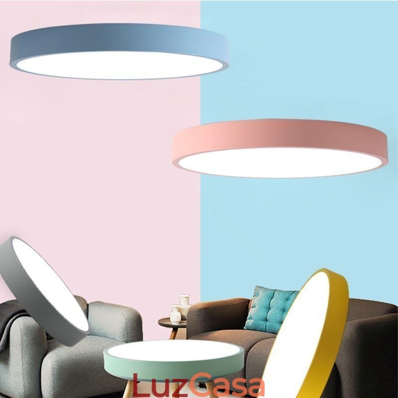 Luminária de teto redonda moderna embutida ultrafina para iluminação doméstica