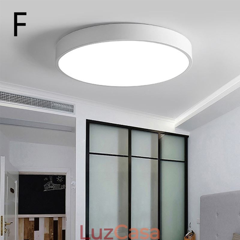 Luminária de teto ultrafina contemporânea embutida, luminária redonda