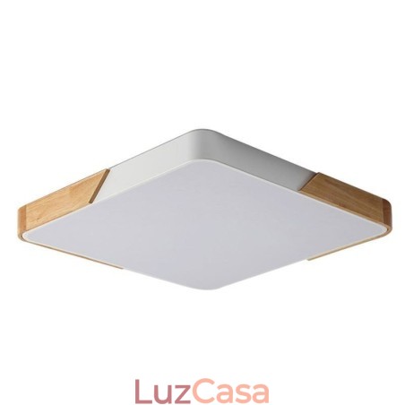 Luminária de teto com estrutura de madeira embutida simples, lâmpada de design superfino, luz de pendurar