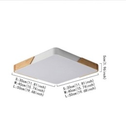Luminária de teto com estrutura de madeira embutida simples, lâmpada de design superfino, luz de pendurar