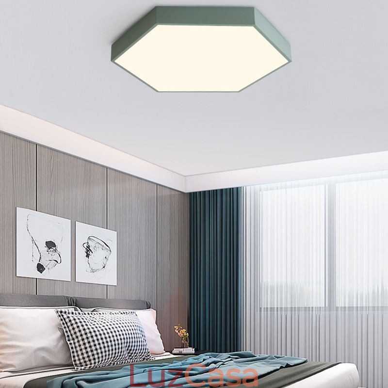 Luminária de teto hexagonal embutida simples contemporânea